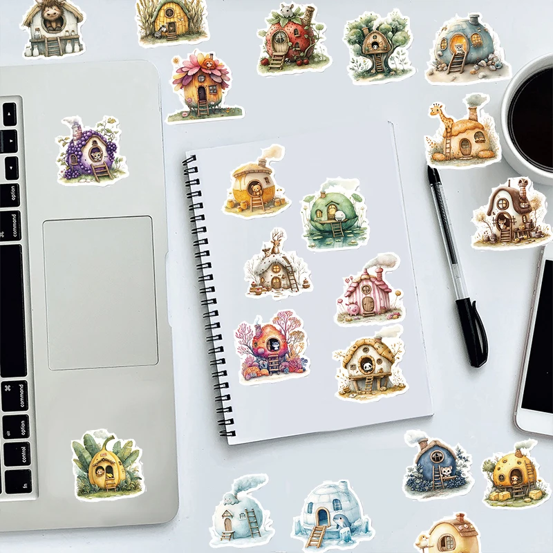 50 قطعة من ملصقات المقصورة على شكل حيوانات كرتونية لطيفة، ملصقات كاواي فاخرة لبيت الحيوانات، شارات فينيل جمالية مقاومة للماء