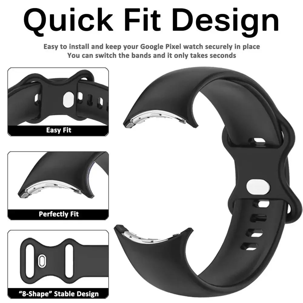 No Gap Silicone strap For Google Pixel Watch band Sport Smartwatch wrist Bracelet Correa Accessories