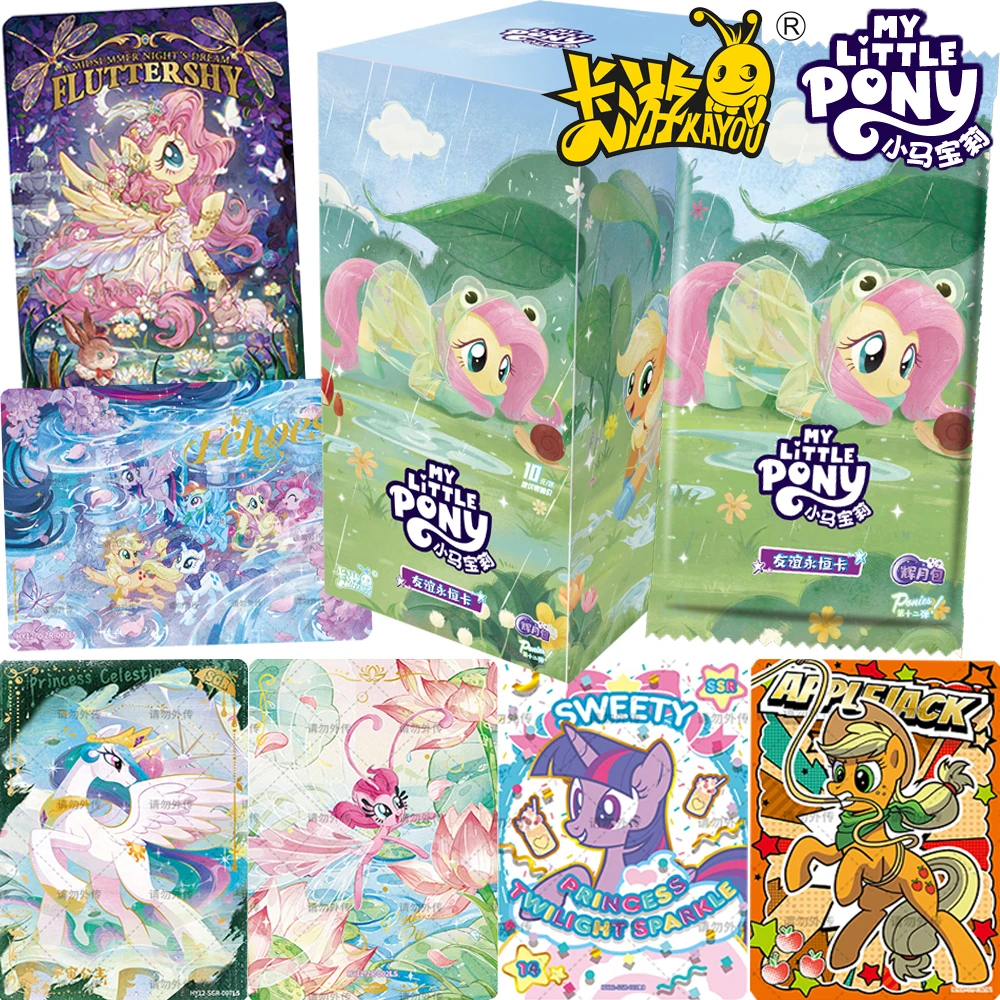Official Kayou My Little Pony Collection Cards Popular Animation Trendy Classic Exquisite Design Friendship Eternal Cards Gifts