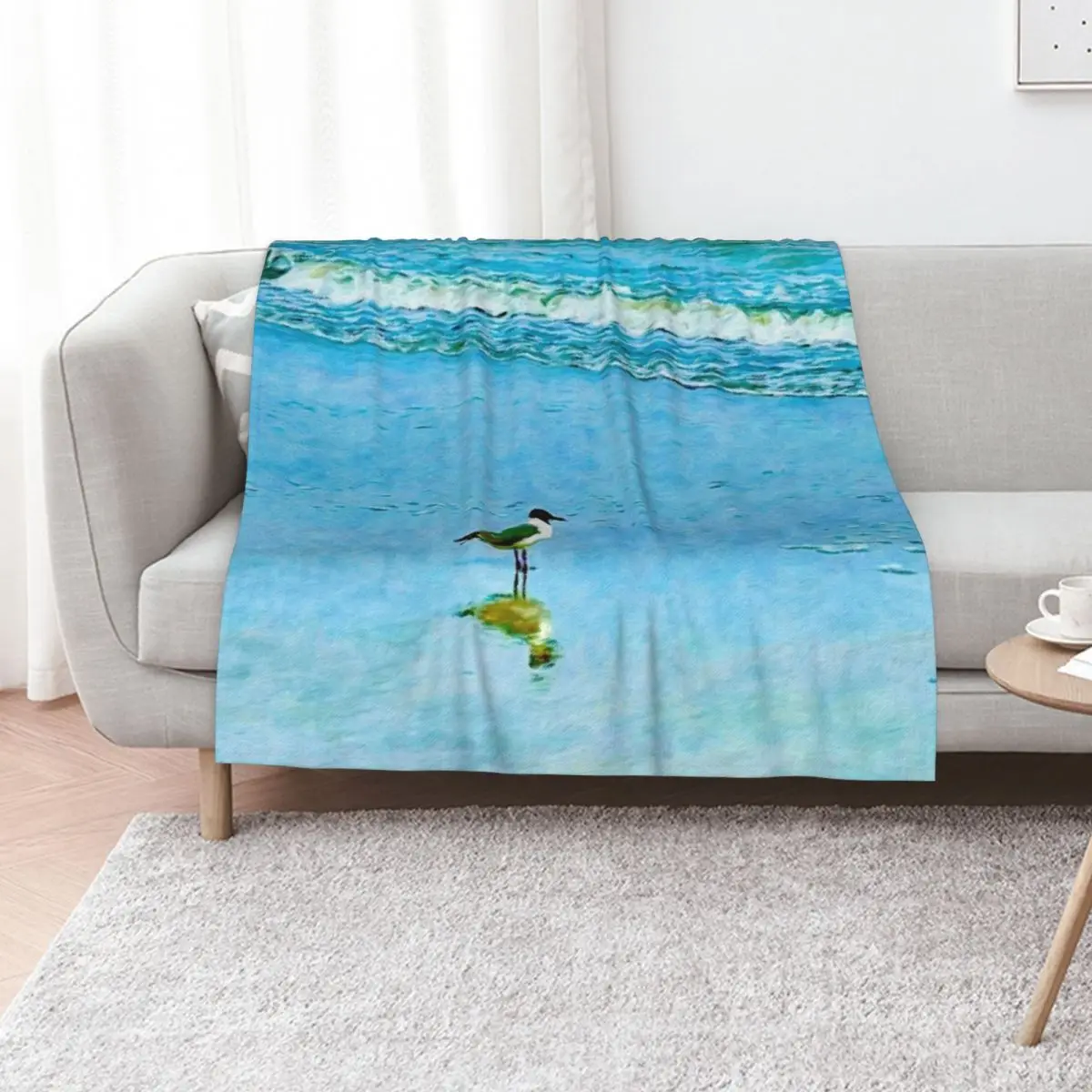 A Special Gull on the Shore Throw Blanket Bed Quilt Plaid blankets and throws Comforter Decorative Sofa Blankets