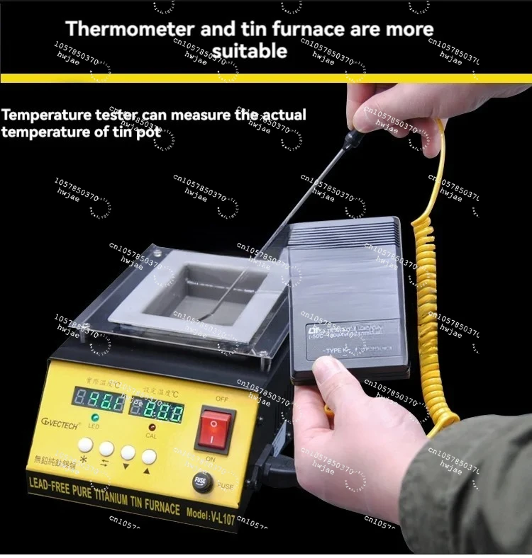 Tin Melting Pot Solder Pot Tin Melting Furnace Thermoregulation Soldering Desoldering Bath 30~400 Degree Ajustable 220V/110V