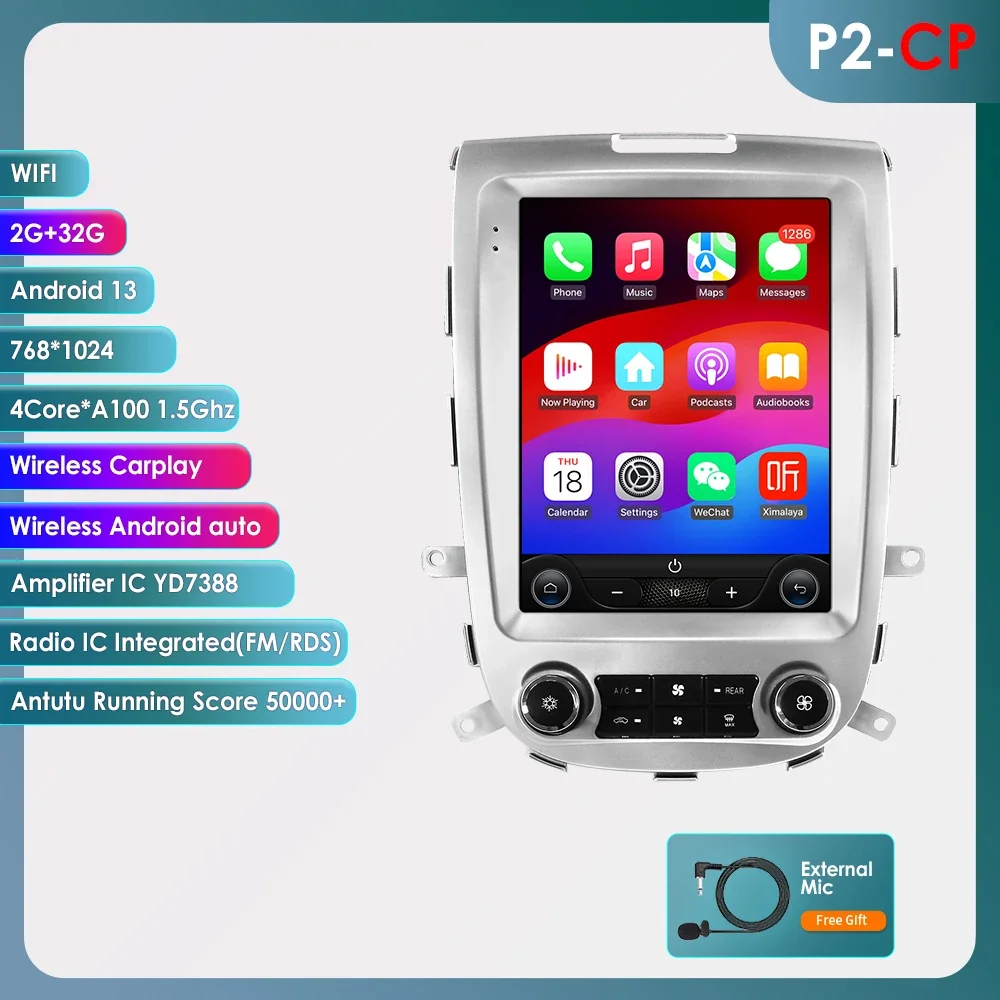 9,7'' 7862 8-core 360 ° Draadloze CarPlay Android autoradio voor Hyundai Santa Fe 2 2006-2012 GPS Multimedia Stereo Head Unit