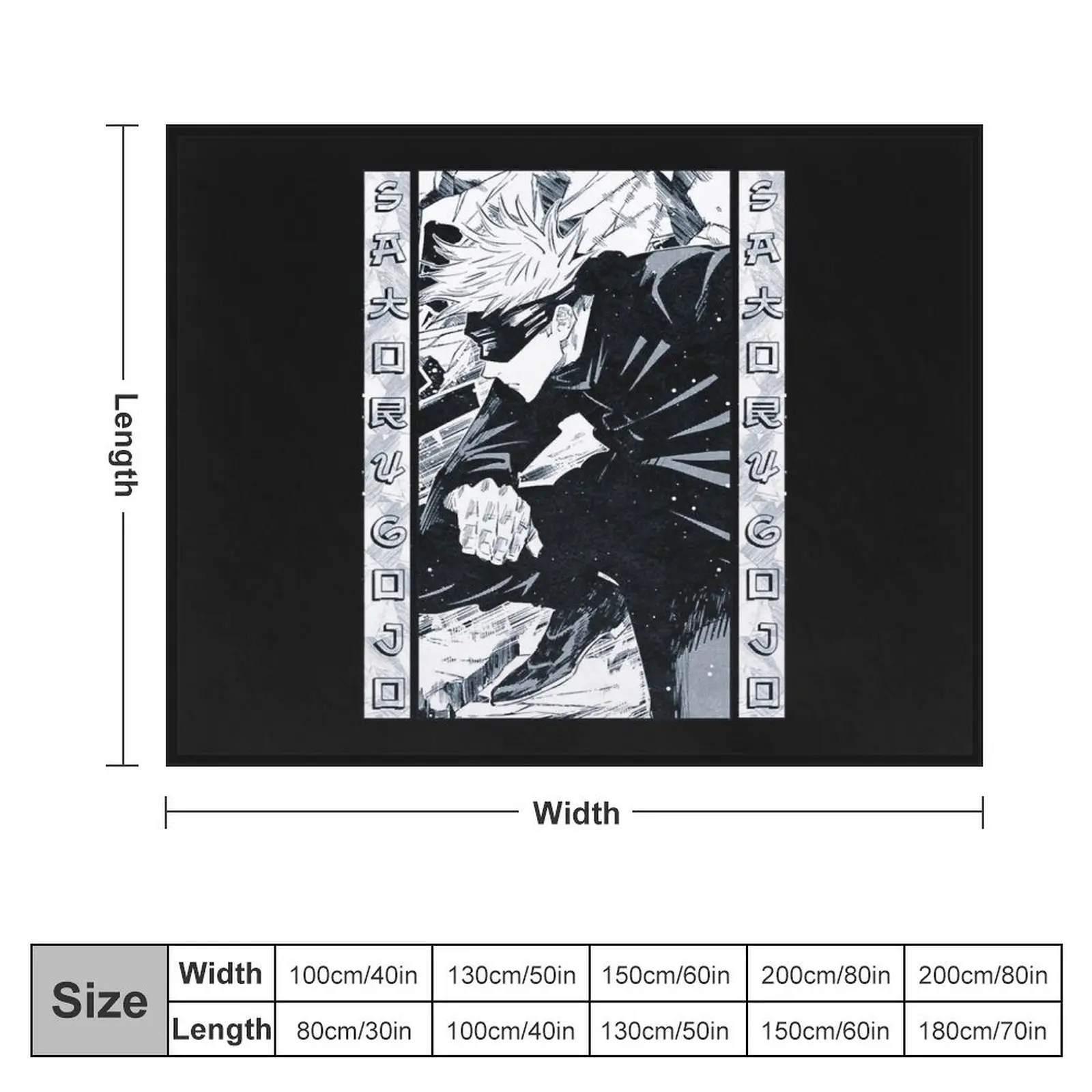 Satoru Gojo Manga Panel Artwork Throw Blanket cosplay anime manga Fashion Sofas sofa bed Blankets