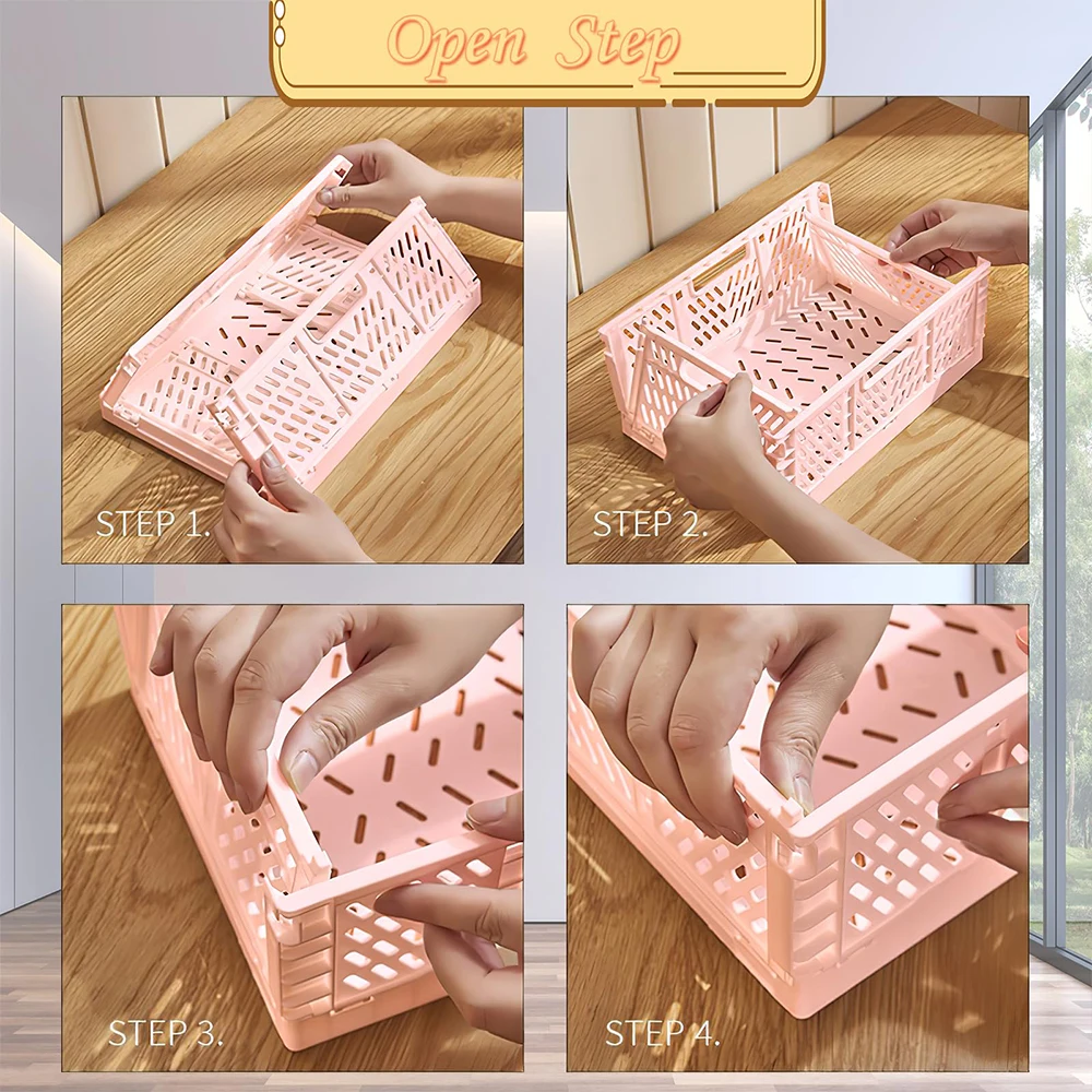 تنظيم سلات التخزين حالة قابلة للطي سطح المكتب طالب سلة الشريط القرطاسية البلاستيك صندوق تخزين الحاويات القابلة للطي