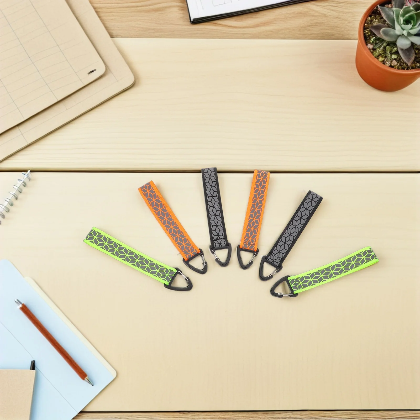 

6Pcs Outdoor Reflective Keychain Vibrant Reflective Safety Keychains for Running Cycling Backpack Sports Gear Visibility