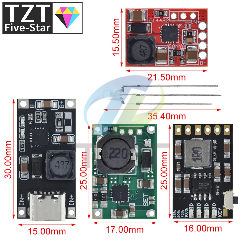 TP5100 charging management power supply module board TP5000 1A 2A compatible with 4.2V 8.4V single and double lithium batteries