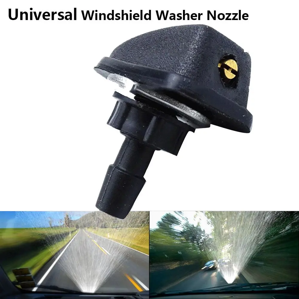 

Black Fan Shaped Wiper Water Spray Jets Washer Jet Car Accessories Exterior Accessories Windshield Washer Nozzle