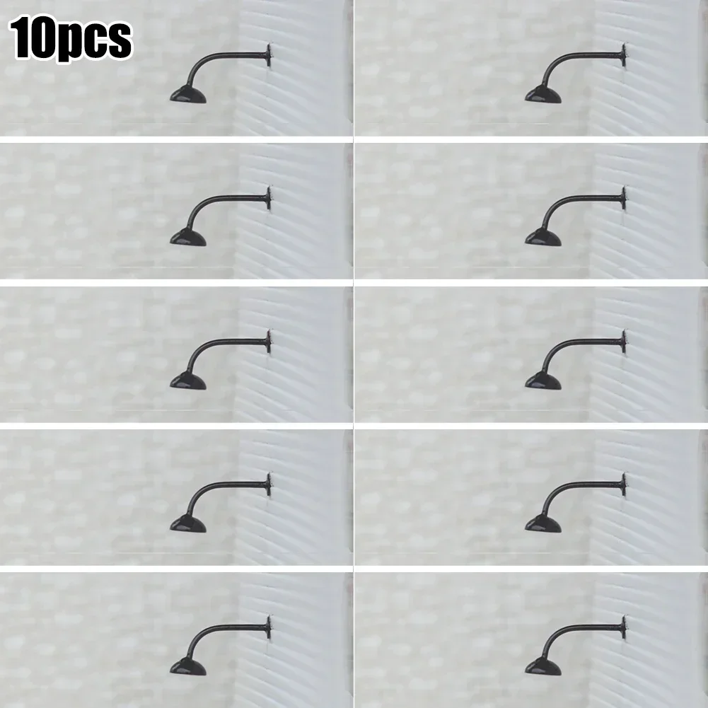 10 sztuk lamp Model kolejowa HO skala 1:87 3.8cm lampa wisząca zewnętrzna ściana gęsia szyja światło dla domów H0 ozdoba budynku