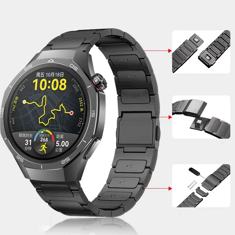 22 مللي متر حزام معدني من التيتانيوم لساعة هواوي GT5Pro GT4/3 46 مللي متر في نهاية المطاف سوار بإبزيم مغناطيسي لفرقة Amazfit Balance GTR 47 مللي متر #4