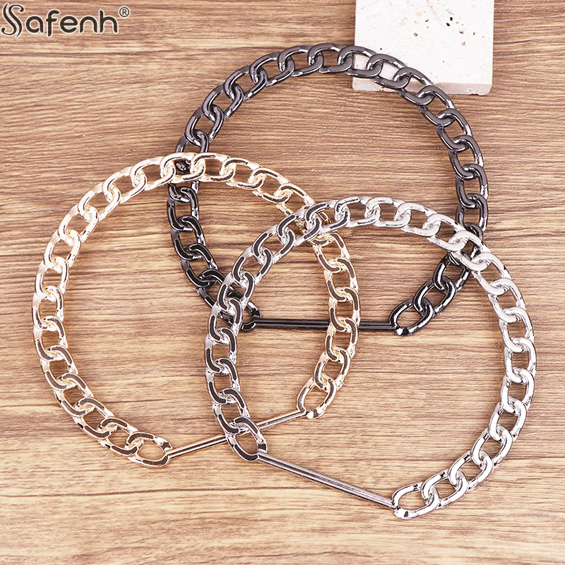 1 قطعة أشرطة حقائب الذهبي حقيبة سلسلة مقبض سبائك الزنك دائرة كبيرة اليد في اليد حلقة المرأة حقيبة يد سلسلة انفصال استبدال مقبض