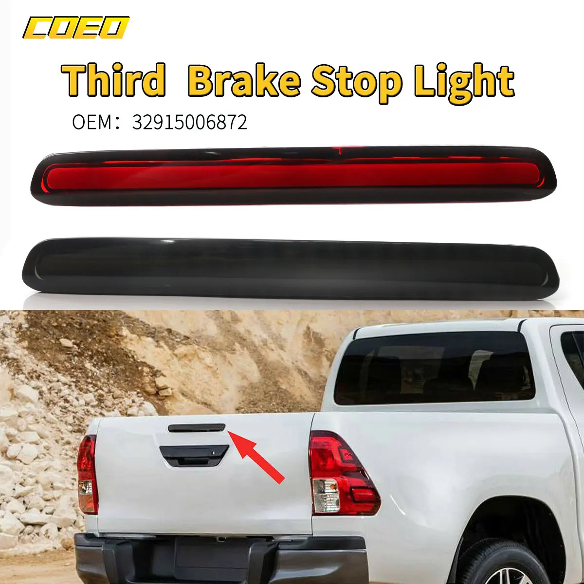 

LED High Mount Stop Signal Lamp Third Tail Brake Lights Fit For Hilux Revo Vigo 2015-2018 32915006872