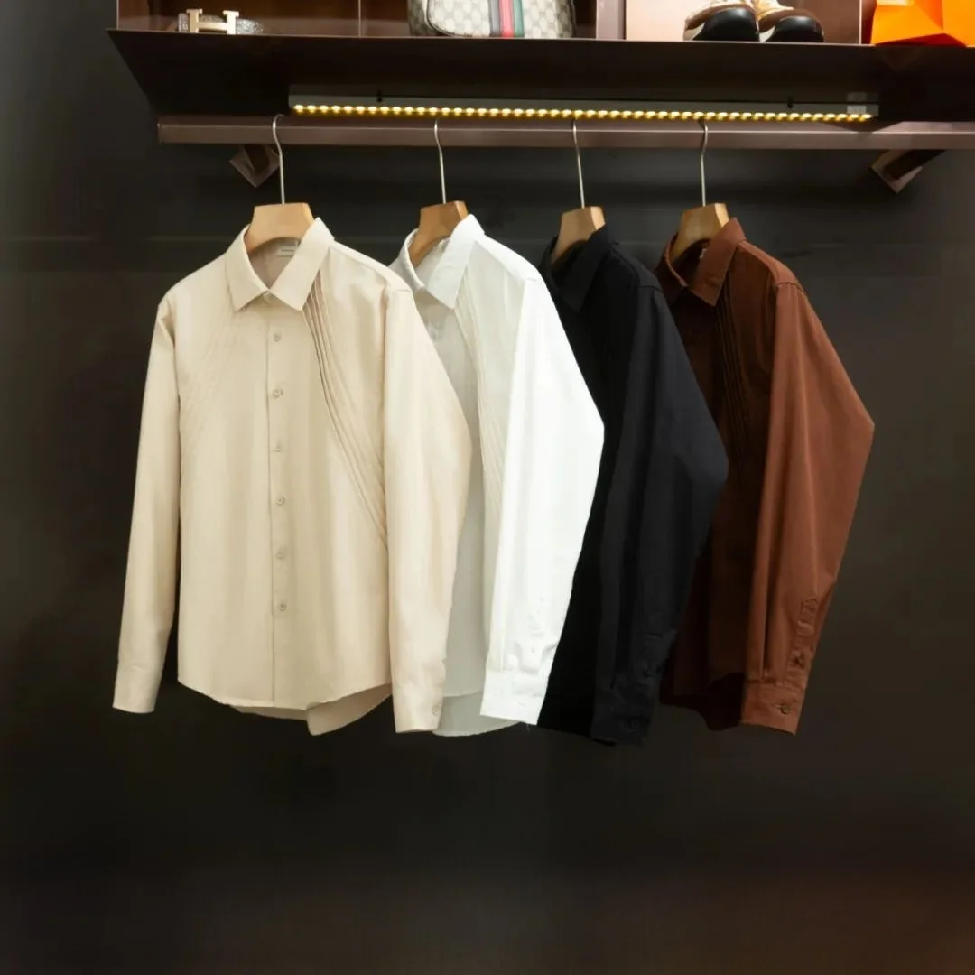 

Line 3D Tailored Casual Long Sve irt Comfortable Versatile Commute Friendly Men's New Autumn Sle