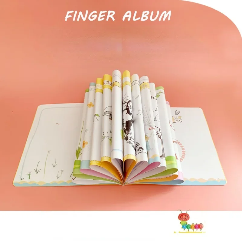 อัลบั้มลายนิ้วมือหนังสือคู่มือโรงเรียนอนุบาลคู่มือลายนิ้วมือสมุดสอนการวาดภาพภาษาอังกฤษ