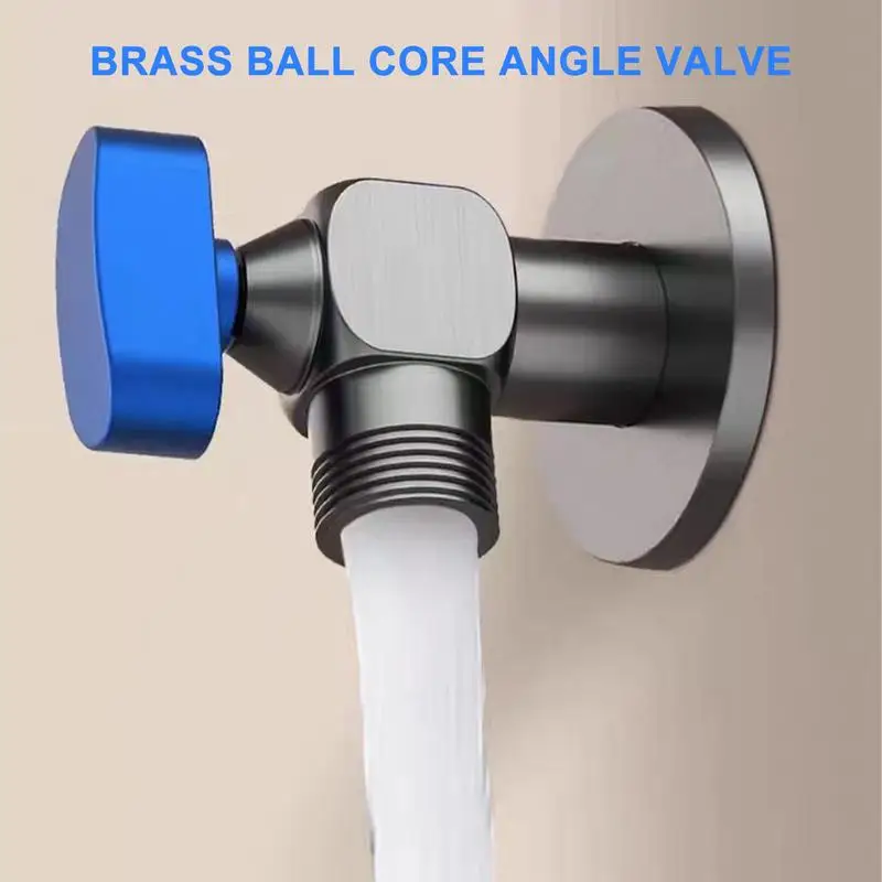 Brass Ball Valve For Water Hose Large Flow Triangle Valve 4-point Interface Angle Valve Pipe Hose Connector Water Shut Off Valve
