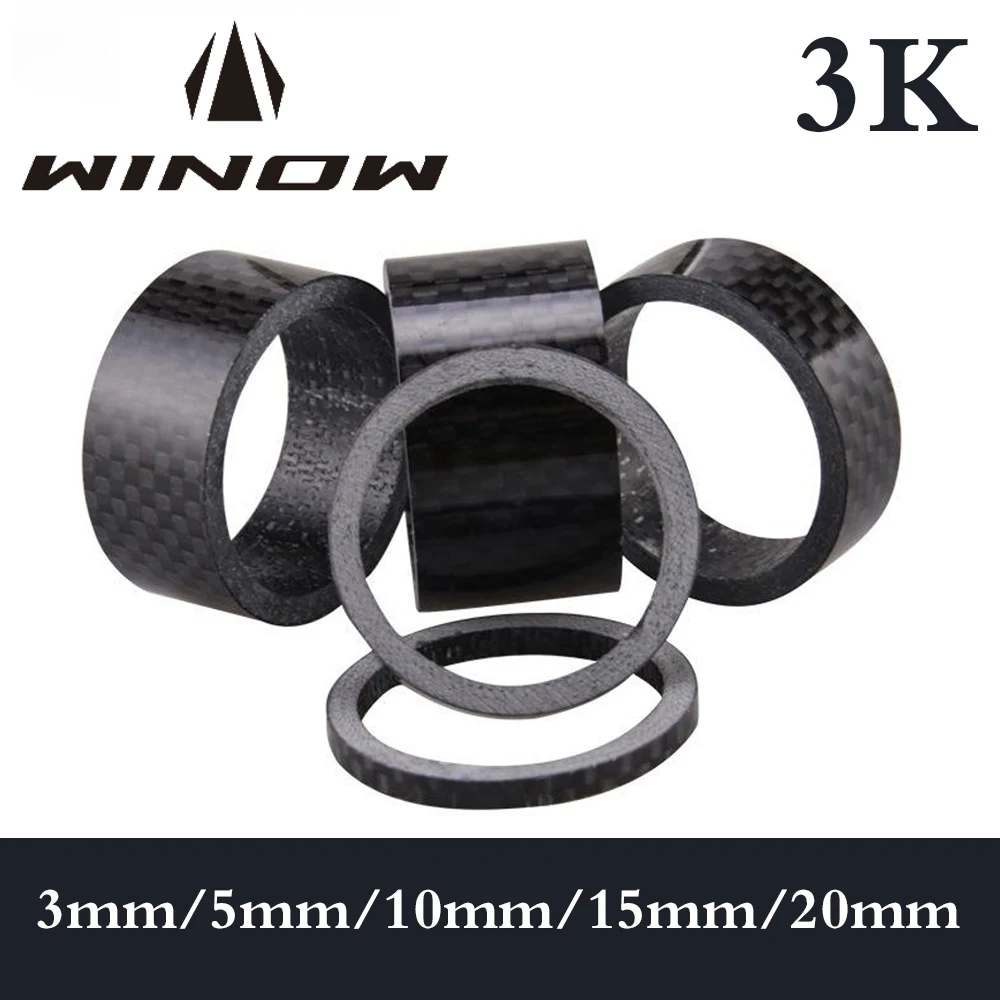 

WinowsportsCarbon Fiber Bicycle Spacer Ultra Light Parts Cycling Washer MTB Road Bike Headset Stem Spacers 28.6mm