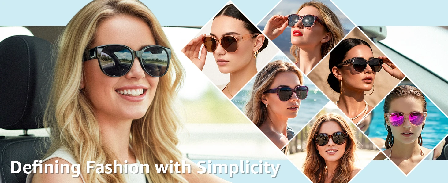 Überbrille-Sonnenbrille für Damen Trendige Eckige Wrap-Around-Brille UV-Schutz 1 Stück – Detail 1