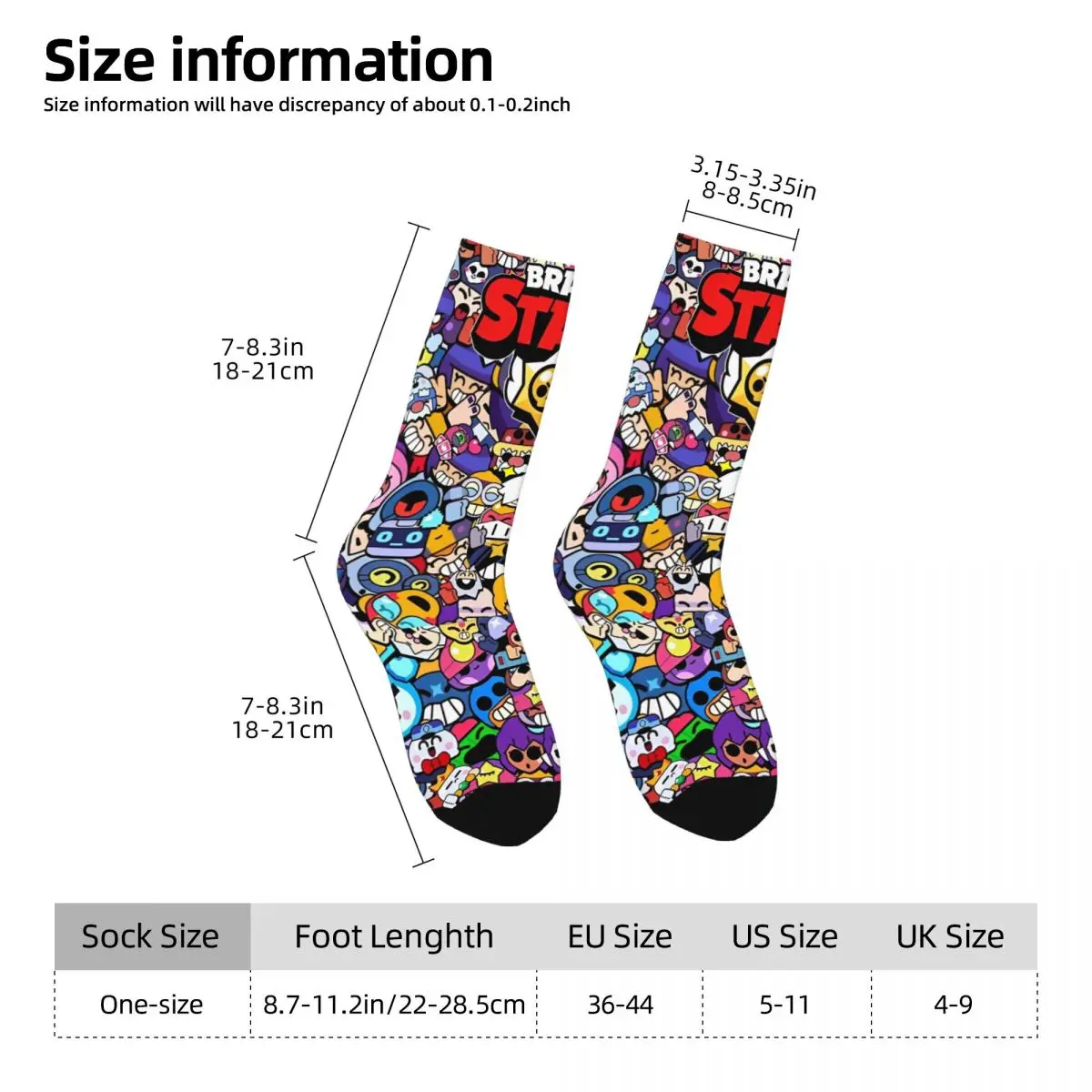 Braws-Star Socks Men\'s Women\'s Polyester Fashion Fashion Video Game Socks Spring Summer Autumn Winter Middle Tube Socks Gifts