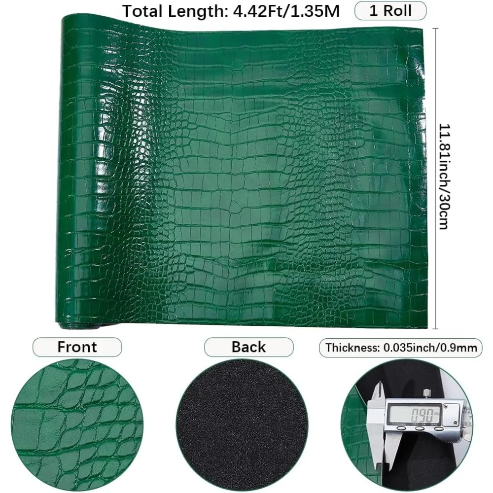 نسيج جلد التمساح 53 "x 12" فو بولي PU لصنع تنقش الخياطة الجلد الحبوب صفائح المواد DIY بها بنفسك المفروشات الحرف حقائب اليد #2