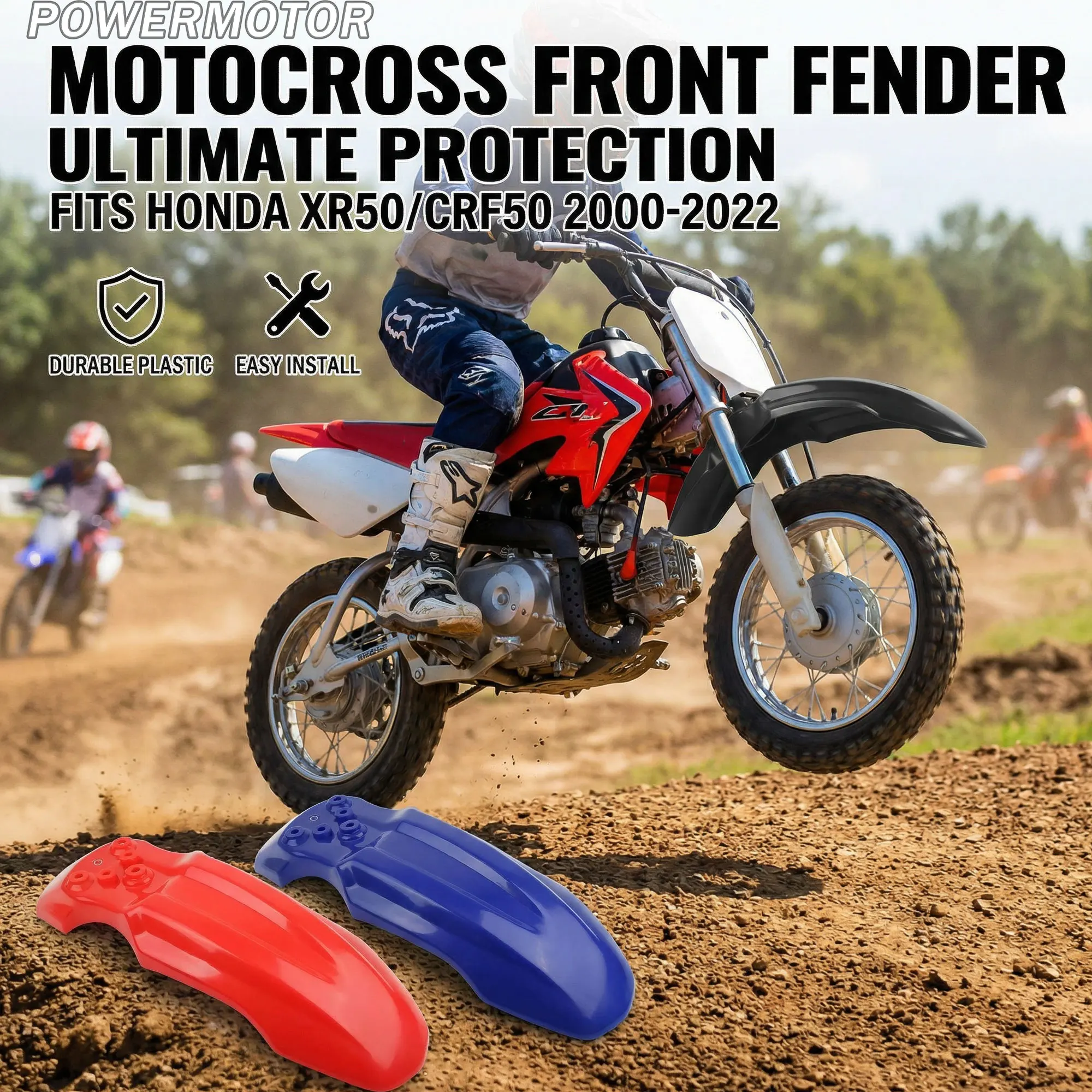 

DirtBike Motorcycle Front Fender For Honda XR50 CRF50 CRF XR 50 50CC 2000-2022 Motocross Wheel Mudguard Protective Cover Parts