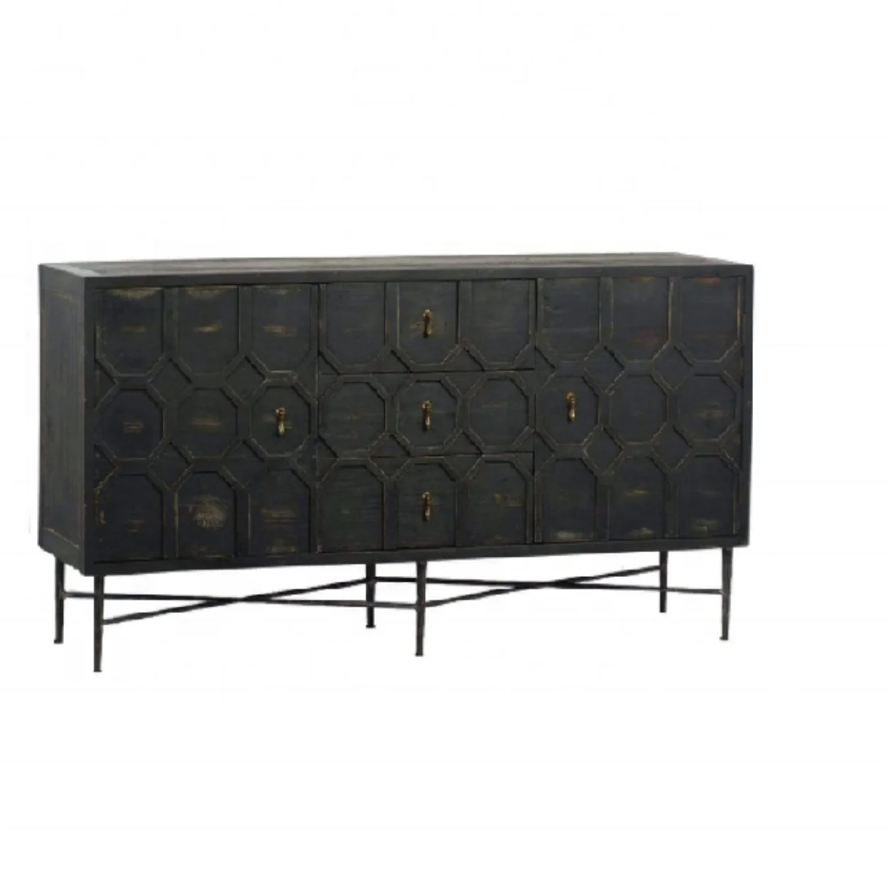 

# Wood Modern Black Sideboard Cabinet Buffet for Living Room