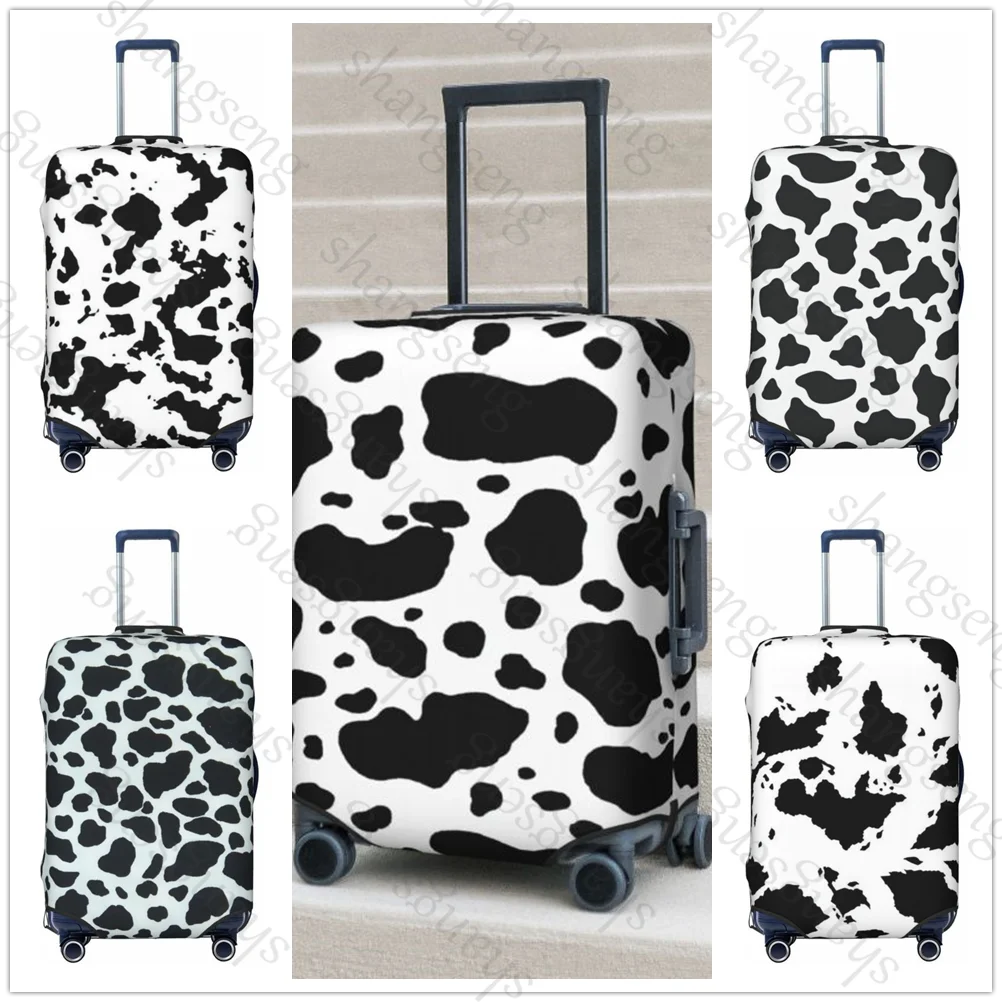 Juste de Protection artificiel astique à Motif de Vache laitière, Couverture de Bagage Imbibée de Fermeture Éclair pour Sac, Valise de Voyage