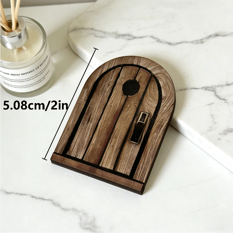 Handgemaakte houten muizenhol-deurdecoratie - Retro - Stijlvol hout - Houtnerf wandkunst, eenvoudig te installeren binnen/buiten decoratie voor thuis