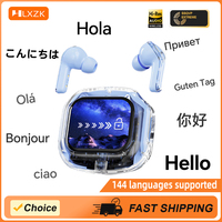 Touch Screen Bluetooth 5.4 Translation Earphones HiFi Audio Headphones High-Quality Transparent Case for Sports Music Travel