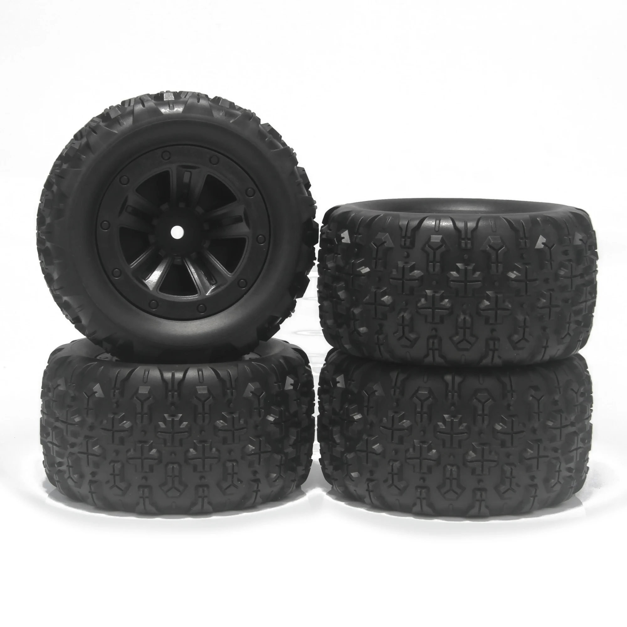 4 Teile/los 85mm 12mm Hex Monster Truck Gummi Reifen Räder für 1/14 1/16 RC Auto Wltoys 144001 144010 HBX 16889 16890 SCY 16101 Pro