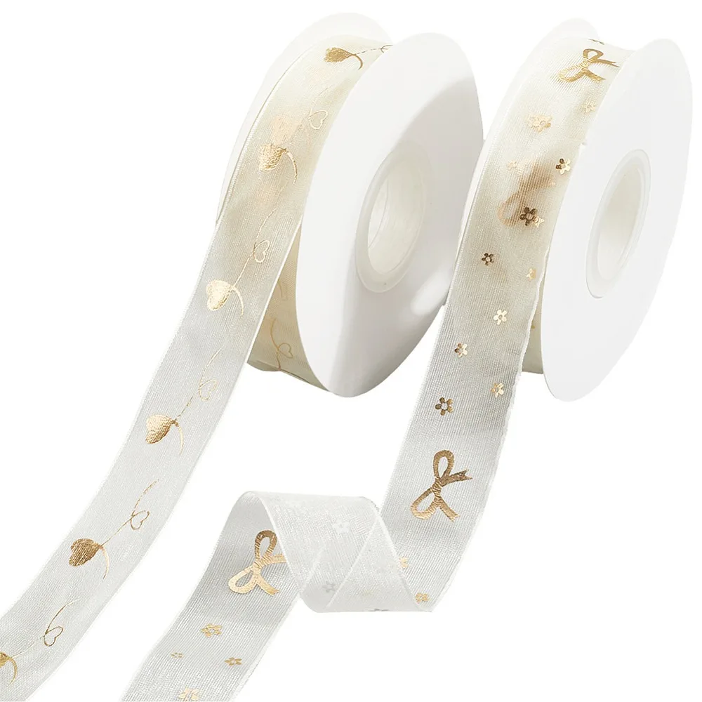 2 Rolls 2 Styles Chiffon Lace Trim for Sewing Decoration Mixed Shapes 1-1/8 inch(28mm) 9.84 Yards(9m)/Set