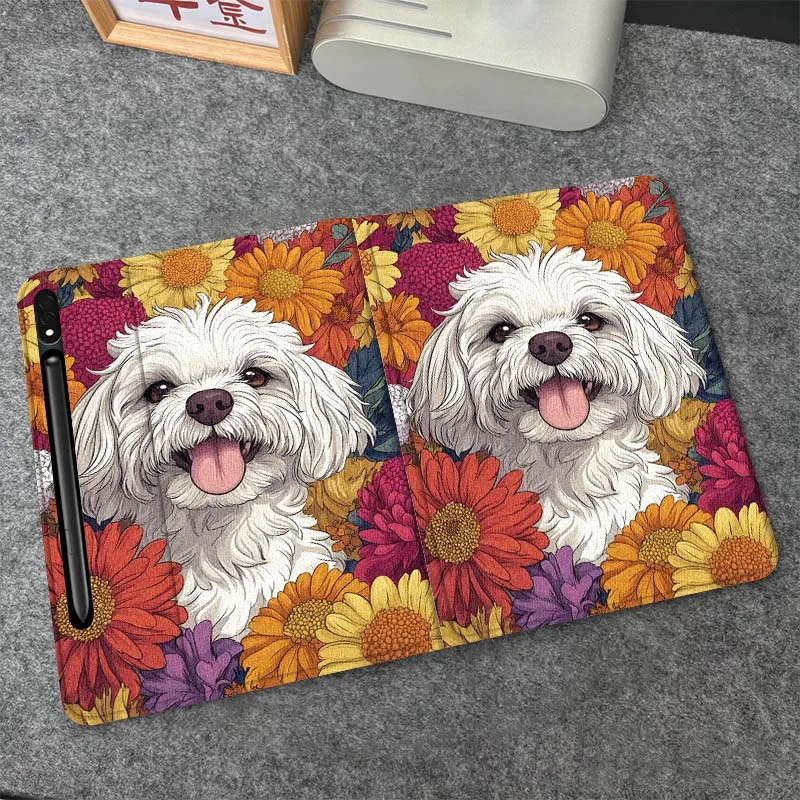 

Husky Puppy Fireplace Cocoa Tablet Case For Samsung Galaxy Tab S6 S8 S9 S10 Lite FE 10.4 11 Inch 2022 2024