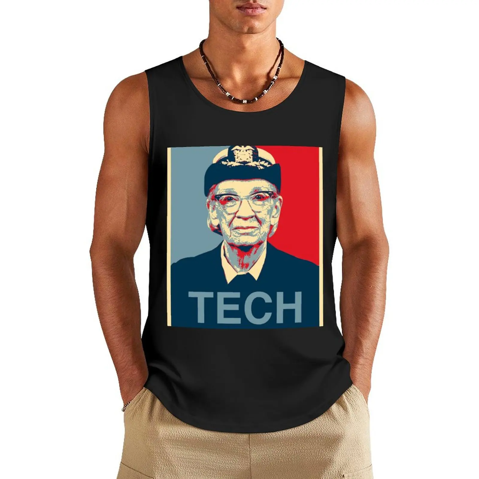 

Grace Hopper Pop Election Art Design Tank Top sports suits bodybuilding clothing men Men's summer clothes