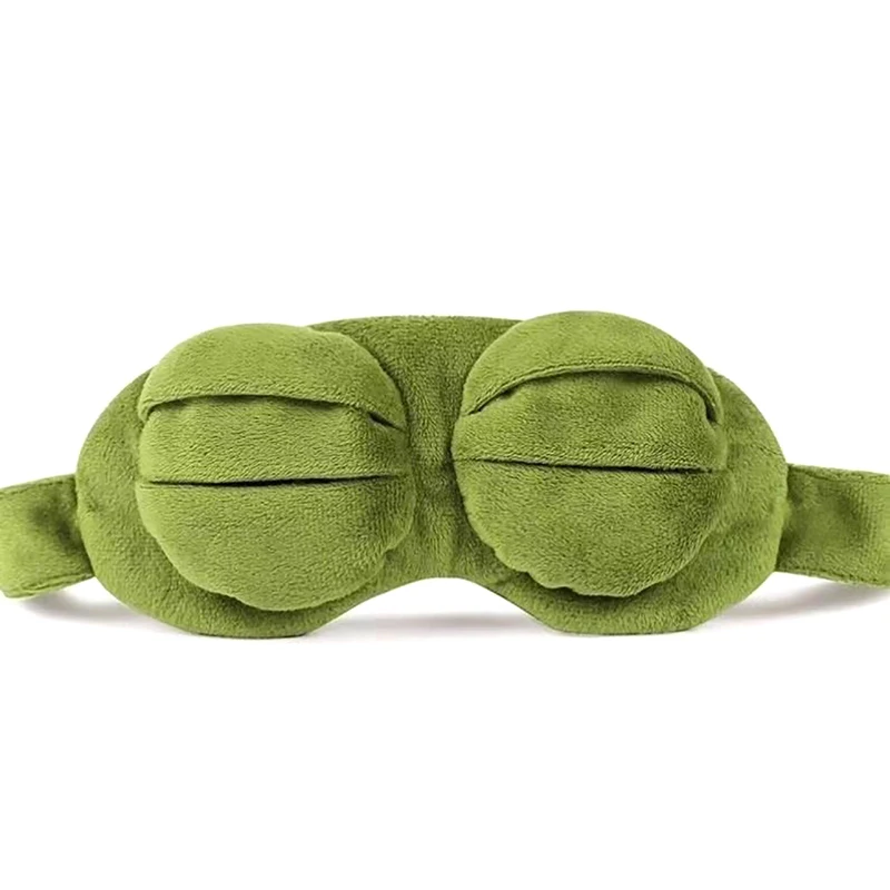 Sad Frog Eye Mask Headband Sleep Shading Eye Protection Unisex Cute Casual Accessory Funny Face Wash Hairbands