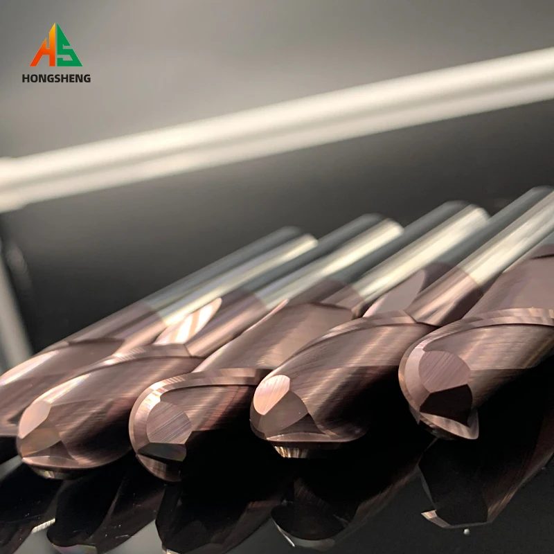 Ball Nose End Mill HRC62 Tungsten Carbide Cutter CNC Router Bit R0.5 R0.75 R1,R1.25 R2 R3mm -R10mm 2Flute Carbide Slot Drill