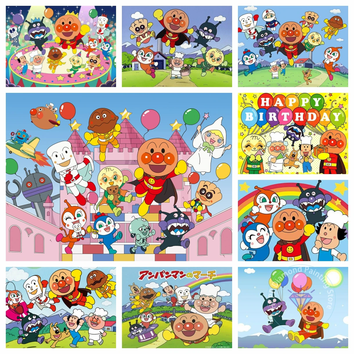 

Anpanman комплект алмазной живописи 5D DIY Алмазная вышивка крестиком ручная работа художественный подарок ремесла домашний декор подарок для взрослых и детей