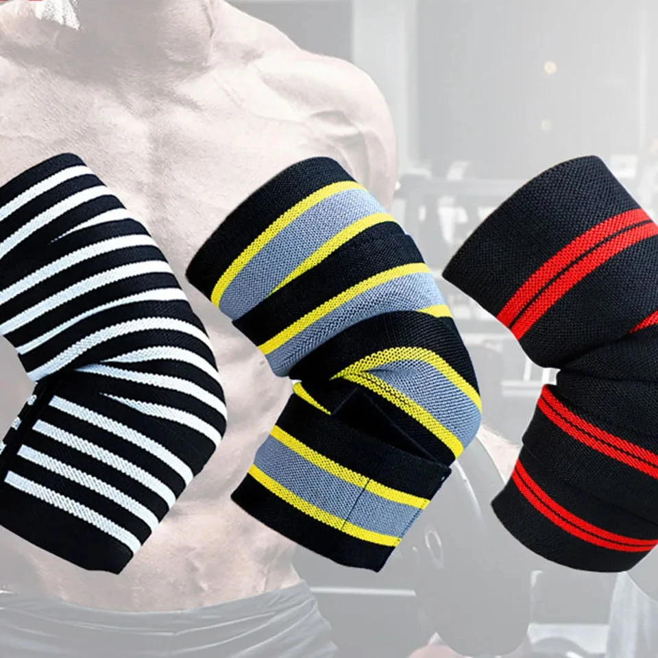 GOBYGO Elastic Elbow Sleeve Bandage Weightlifting Compression Elbow Support Pad Powerlifting Bodybuilding Arm Wrap Brace Strap