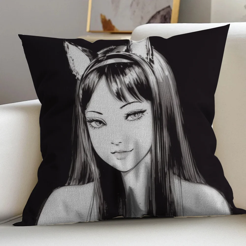 اليابان مانغا جونجي إيتو تومي صورة شخصية نص المنزل وسائد زخرفية الهدايا المنزلية 45x45 سنتيمتر