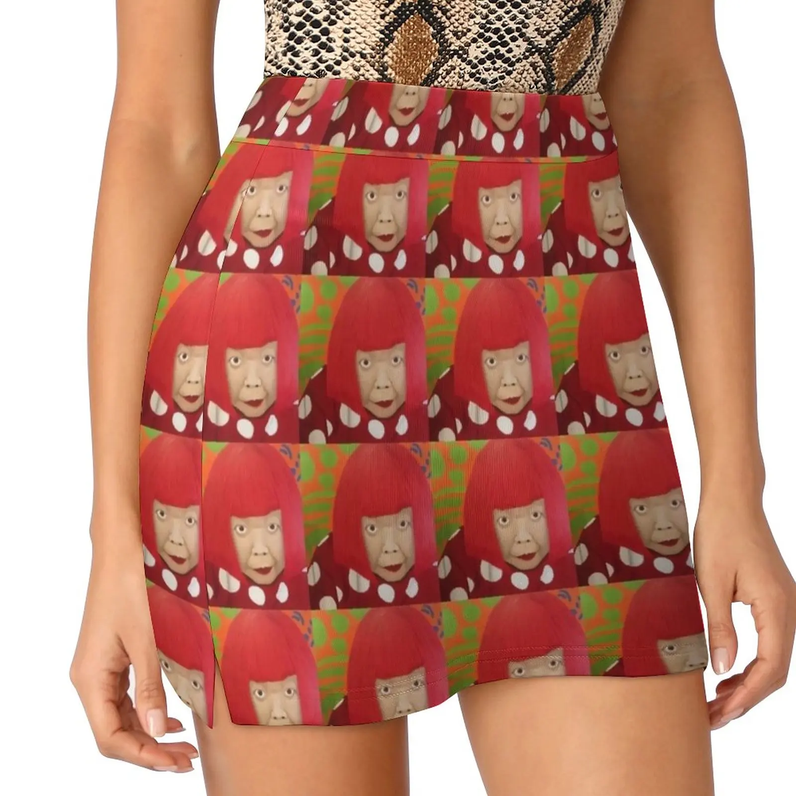 Yayoi Kusama Women's skirt With Hide Pocket Tennis Skirt Golf Skirts Badminton Skirts Running skirts Kusama Yayoi Kusama