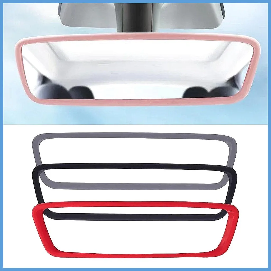 Silicone Rear View Mirror Protector Frame for Tesla Model 3 Y S X, Center Console Accessories, Interior Rearview Cover