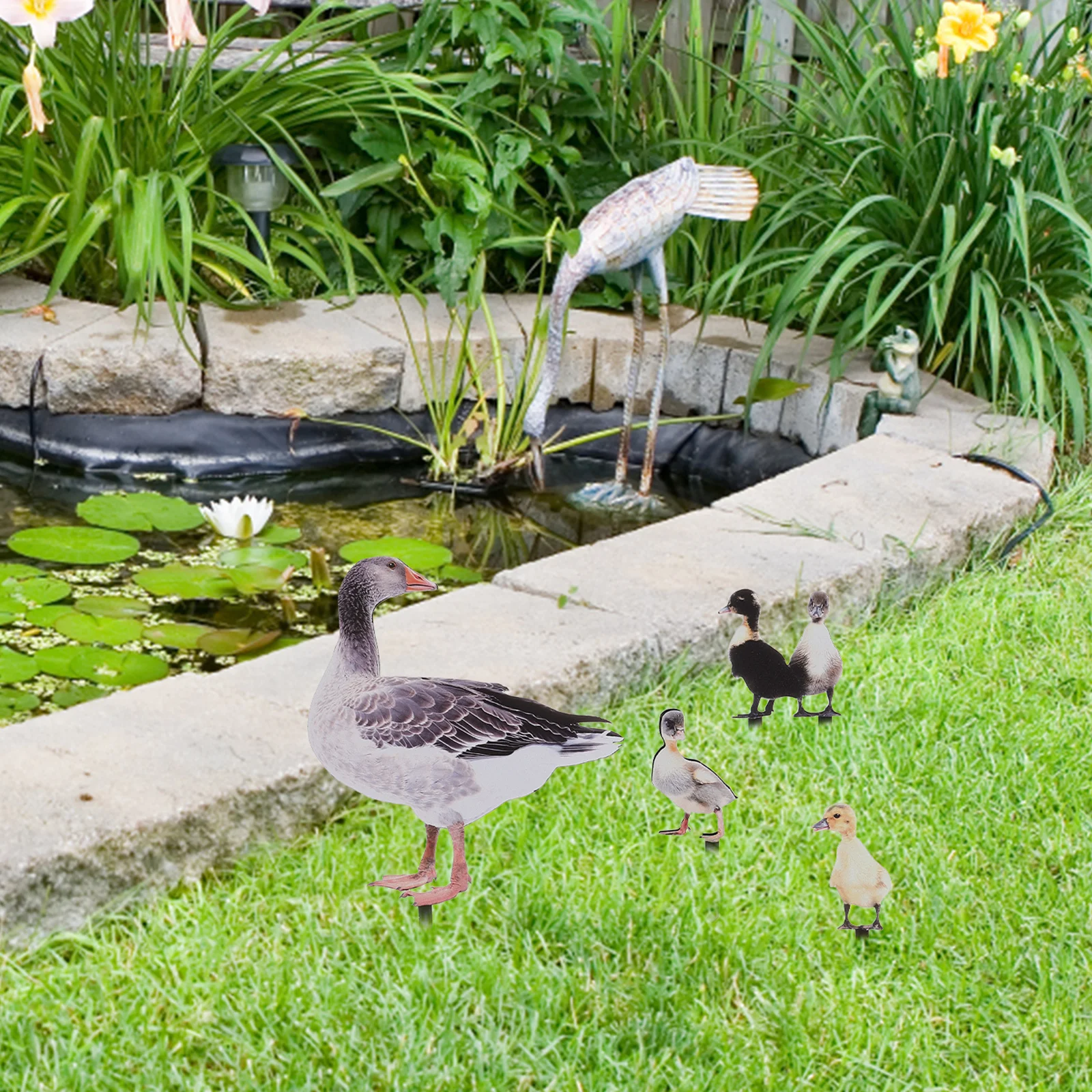 

Duck Decoration Card Insert Garden Ornaments Statue Acrylic Sign Unique Outdoor Decor Yard Art Gnomes Figurines Realistic Shape