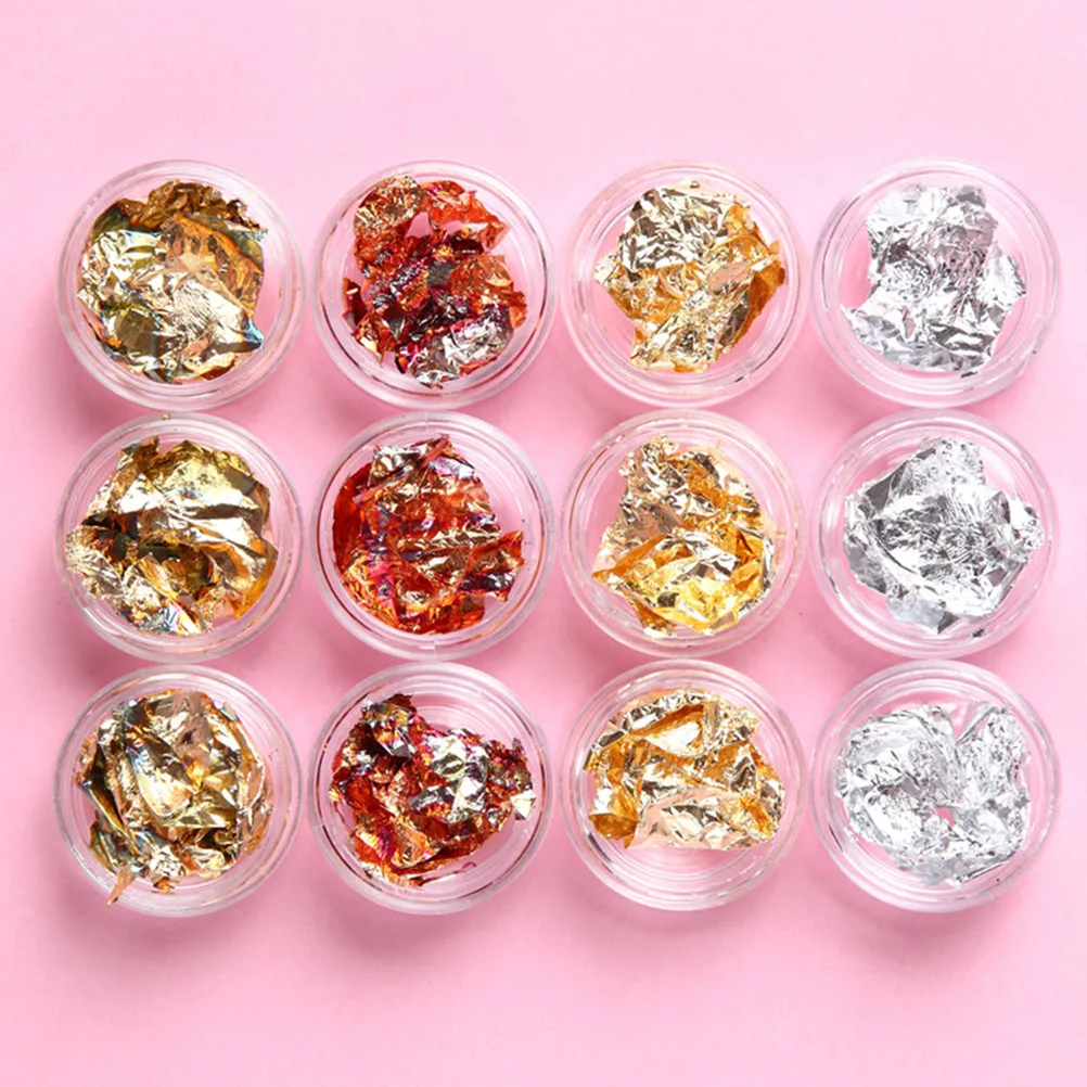 

24 шт. блестящих наклеек для ногтей из фольги, креативные декоративные стикеры для маникюра, пайетки, аксессуары для праздничного маникюра