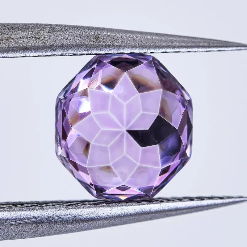 5A Millennium Octagon Rose Cut Cubic Zirconia Purple Color Gemstones Charms Beads for Jewelry Making Earrings Rings Materials