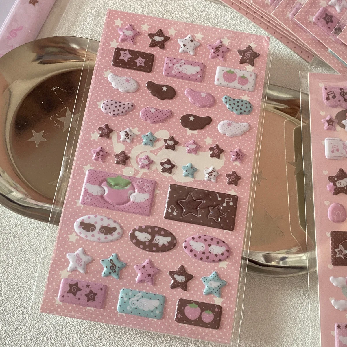 Ins Style Sweet Pink Series Erdbeer-Stern-Flash-Film Goo-Kartenaufkleber Koreanischer Stil Handyhülle Dekorative Aufkleber – Detail 8
