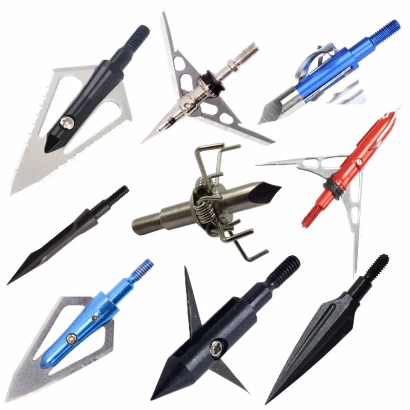 6pcs/lot Arrow Heads Tips Broadheads 100gn/160gn Arrows For Compound Recurve Bow Crossbows Hunting Arrow Broadheads Accessories