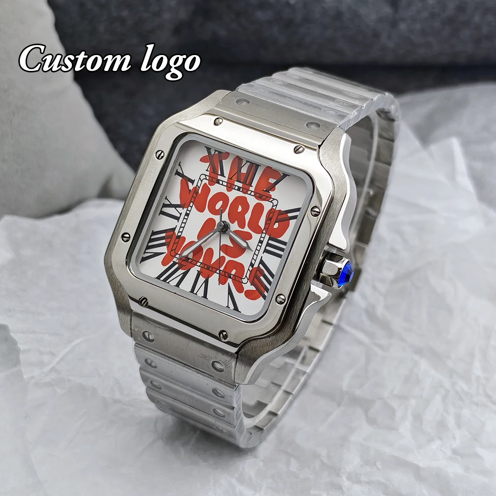 The world is yours watch NH35 watch 38mm custom logo watch men's automatic watch stainless steel watch NH35 movement watch