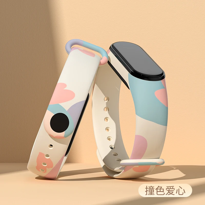 Xiaomi Mi Band 3および4,15mm用のスペアシリコンブレスレット