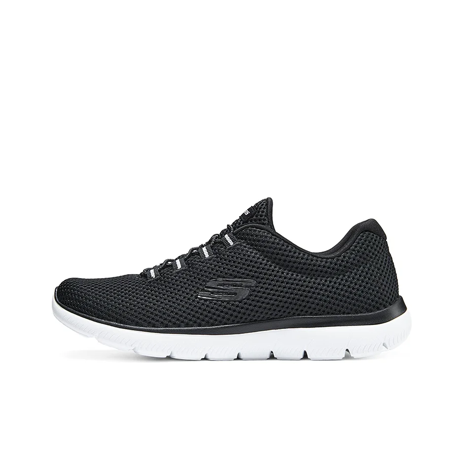 Skechers Cushioning Breathable Lightweight Low top Casual Shoes Women's Black White 12985-BKW