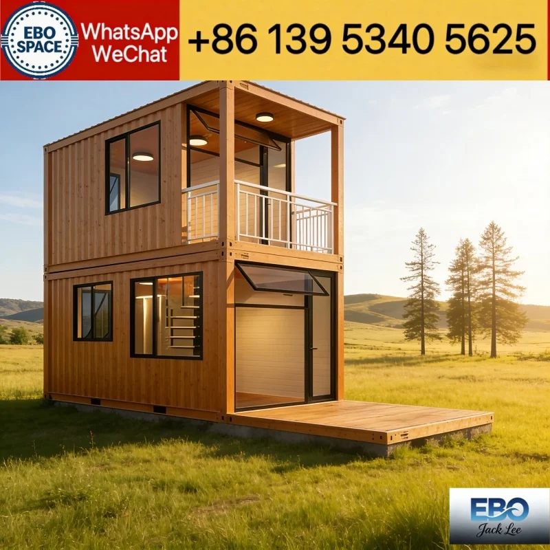 Expandable prefabricated mobile villa, luxury design with bedroom and living room, suitable for vacation homes