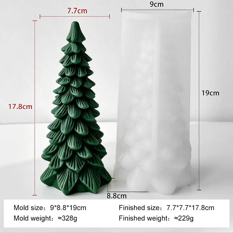 DIY Weihnachtsbaum-Serie Silikonform Handgemachte Aroma-Kerzen Gipsform Weihnachtsdekoration Kerzenherstellungszubehör