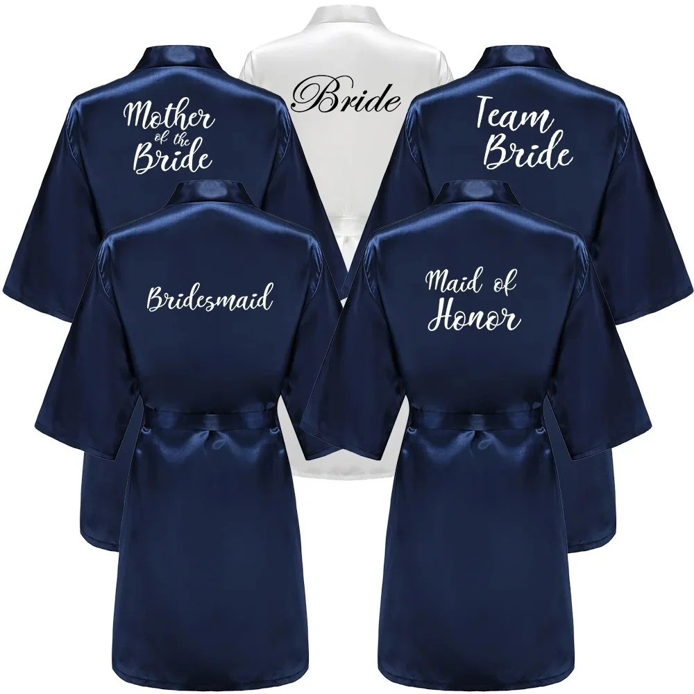 

Satin Silk Robes Wedding Bathrobe Bride Bridesmaid Mother Maid Of Honor Gown Women Clothing Sleepwear