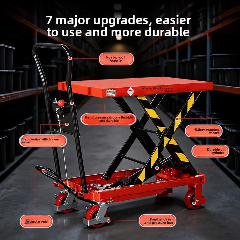 CX Mobile Hydraulic Lifting Small, Flat, Scissor Hand Push Lifting Mobile Lift
